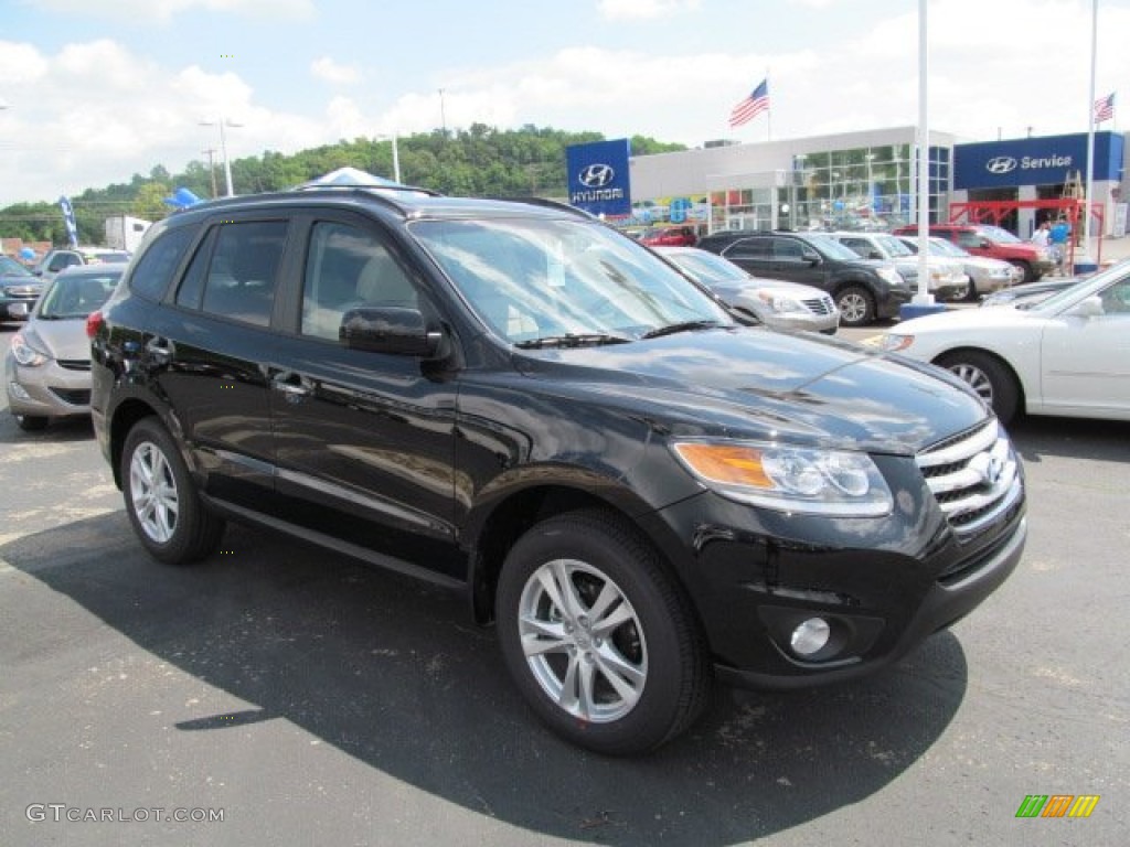 2012 Santa Fe Limited V6 AWD - Twilight Black / Beige photo #1