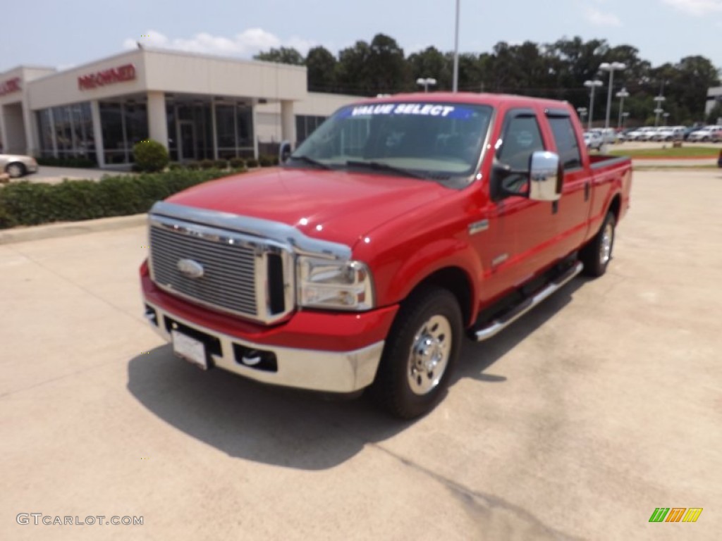 2007 F250 Super Duty XLT Crew Cab - Red Clearcoat / Tan photo #1
