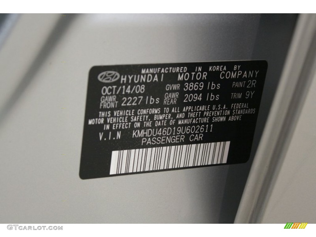 2009 Elantra SE Sedan - Quicksilver / Gray photo #23
