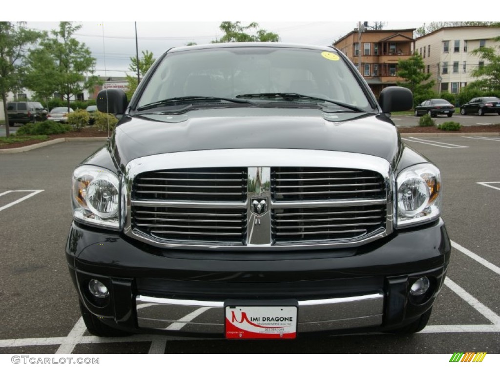 2008 Ram 1500 Laramie Quad Cab 4x4 - Brilliant Black Crystal Pearl / Medium Slate Gray photo #2