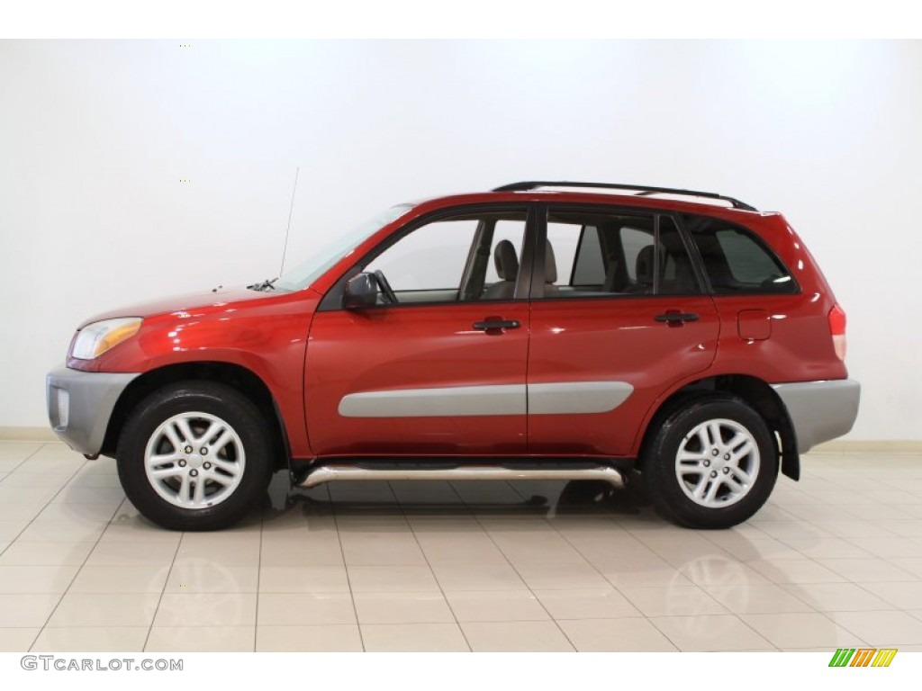 2002 RAV4 4WD - Impulse Red / Taupe photo #4