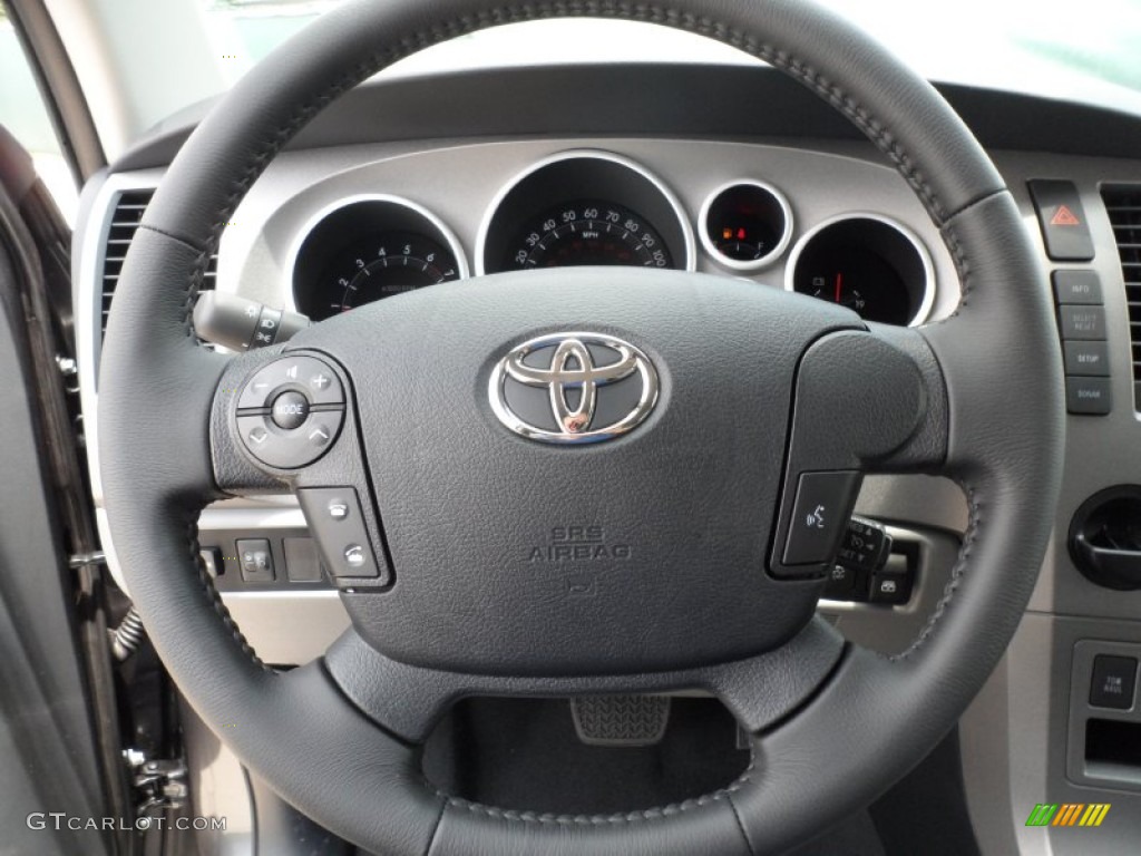 2012 Toyota Tundra Limited CrewMax Graphite Steering Wheel Photo #65673880