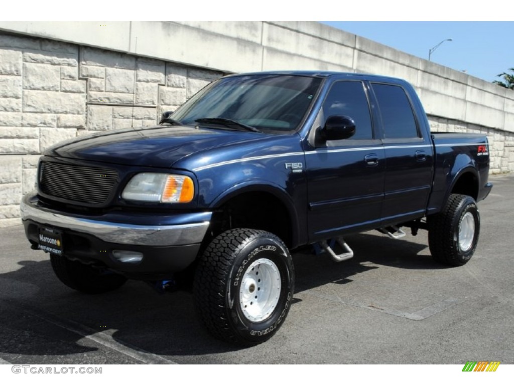 2002 F150 Lariat SuperCrew 4x4 - True Blue Metallic / Medium Graphite photo #1