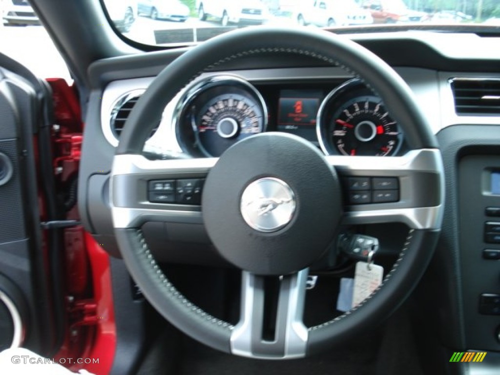 2013 Ford Mustang V6 Mustang Club of America Edition Coupe Charcoal Black Steering Wheel Photo #65677030