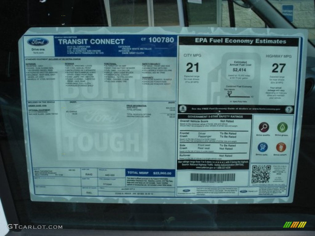 2012 Ford Transit Connect XL Van Window Sticker Photo #65677219