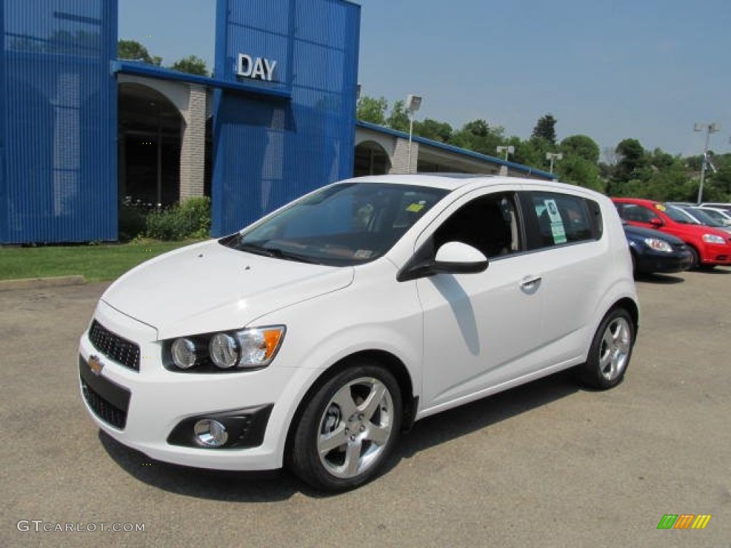 2012 Sonic LTZ Hatch - Summit White / Jet Black/Brick photo #1