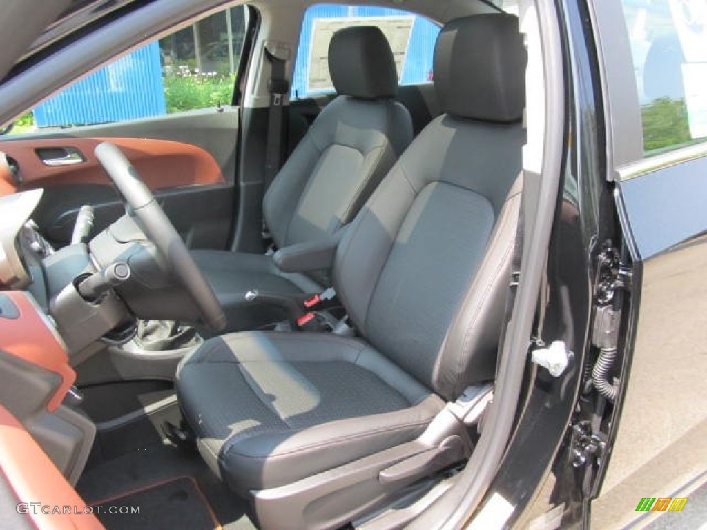 Jet Black/Brick Interior 2012 Chevrolet Sonic LTZ Sedan Photo #65682636