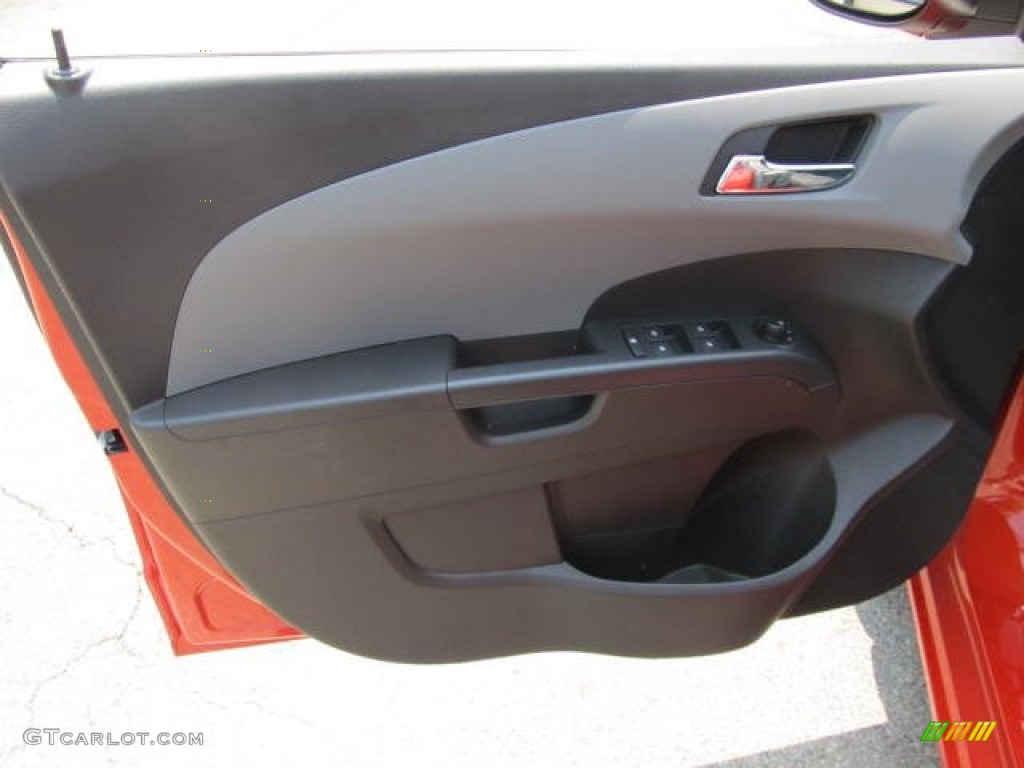 2012 Chevrolet Sonic LTZ Hatch Dark Pewter/Dark Titanium Door Panel Photo #65682897