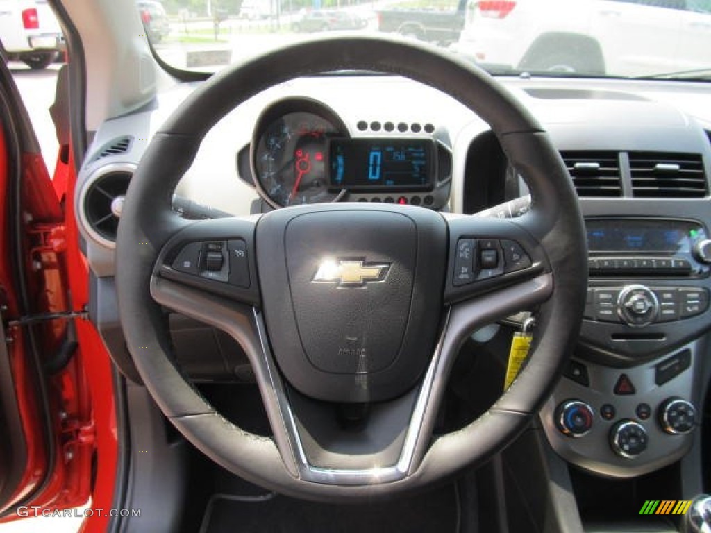 2012 Chevrolet Sonic LTZ Hatch Dark Pewter/Dark Titanium Steering Wheel Photo #65682927