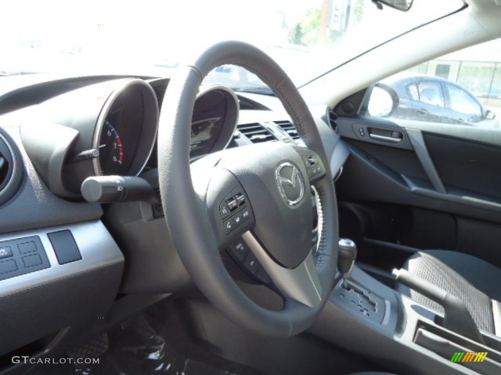 2012 Mazda MAZDA3 i Touring 4 Door Black Steering Wheel Photo #65685465