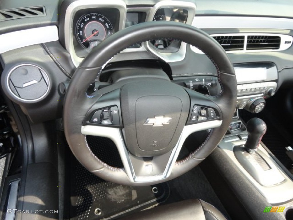 2012 Chevrolet Camaro LT 45th Anniversary Edition Convertible Jet Black Steering Wheel Photo #65686002