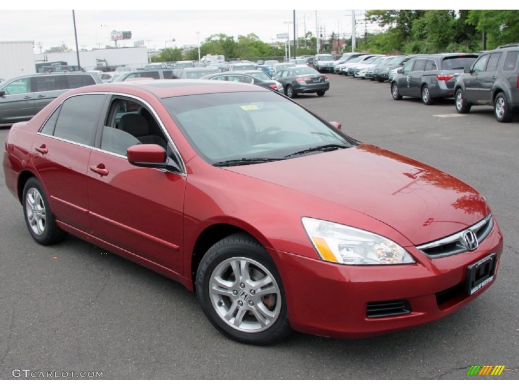 2007 Accord EX Sedan - Moroccan Red Pearl / Gray photo #4