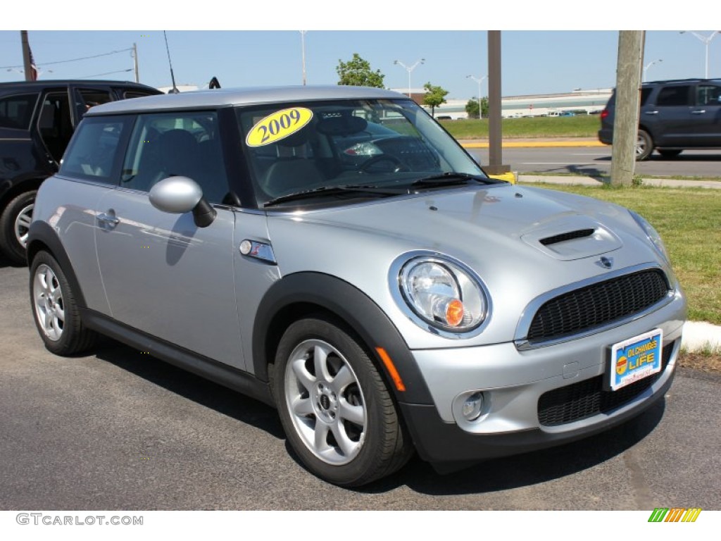 2009 Cooper S Hardtop - Pure Silver Metallic / Punch Carbon Black Leather photo #1