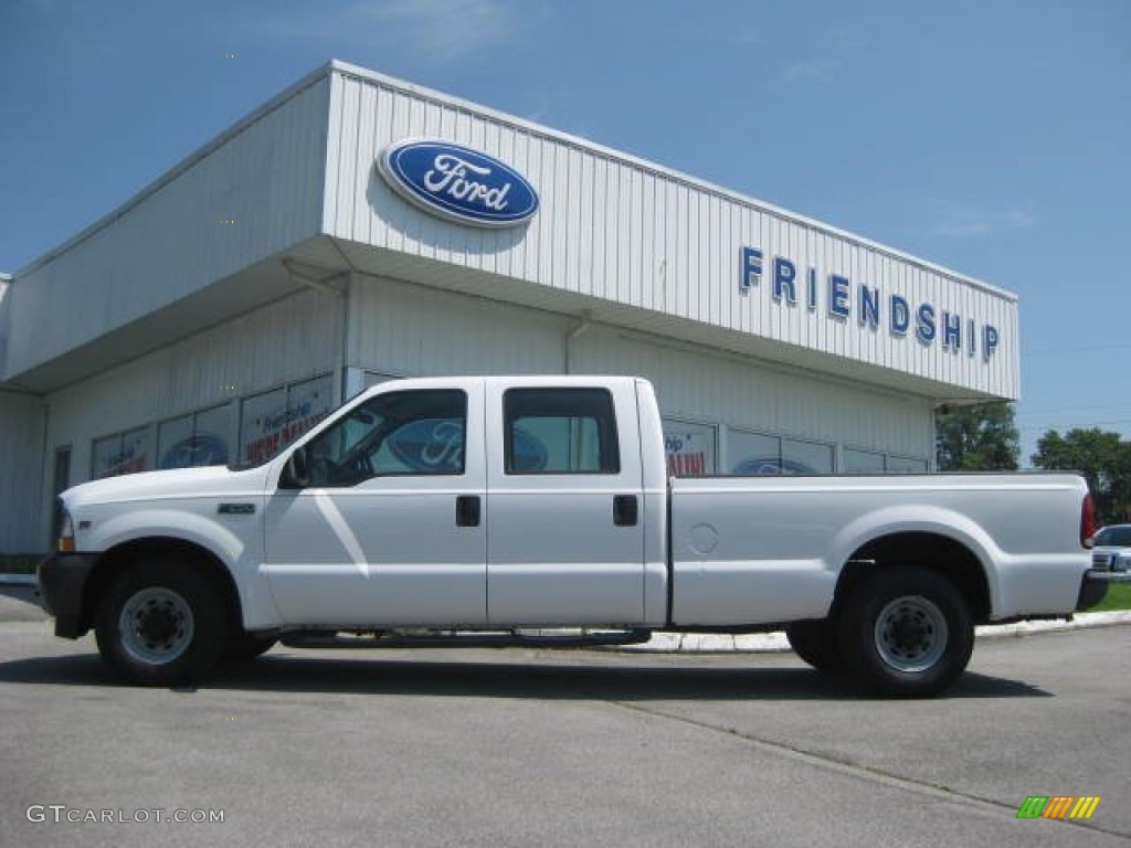 2002 F250 Super Duty XL Crew Cab - Oxford White / Medium Parchment photo #1