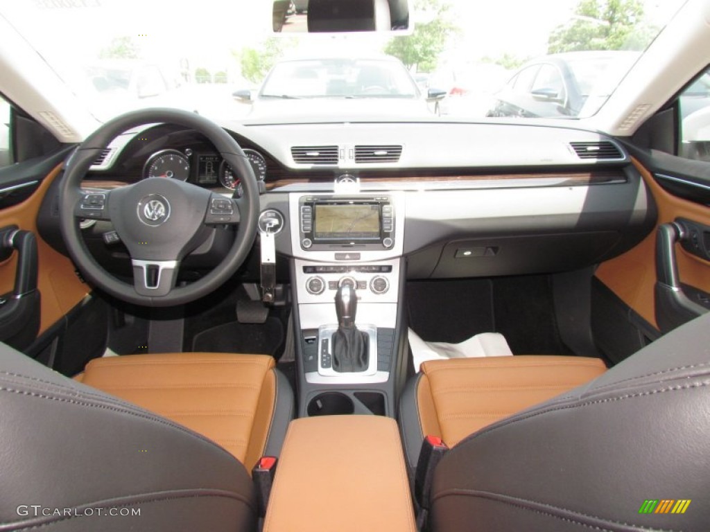 2013 Volkswagen CC V6 Lux Truffle/Black Dashboard Photo #65693678