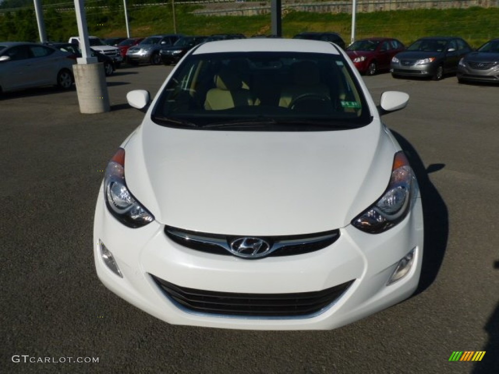 2012 Elantra GLS - Shimmering White / Beige photo #2