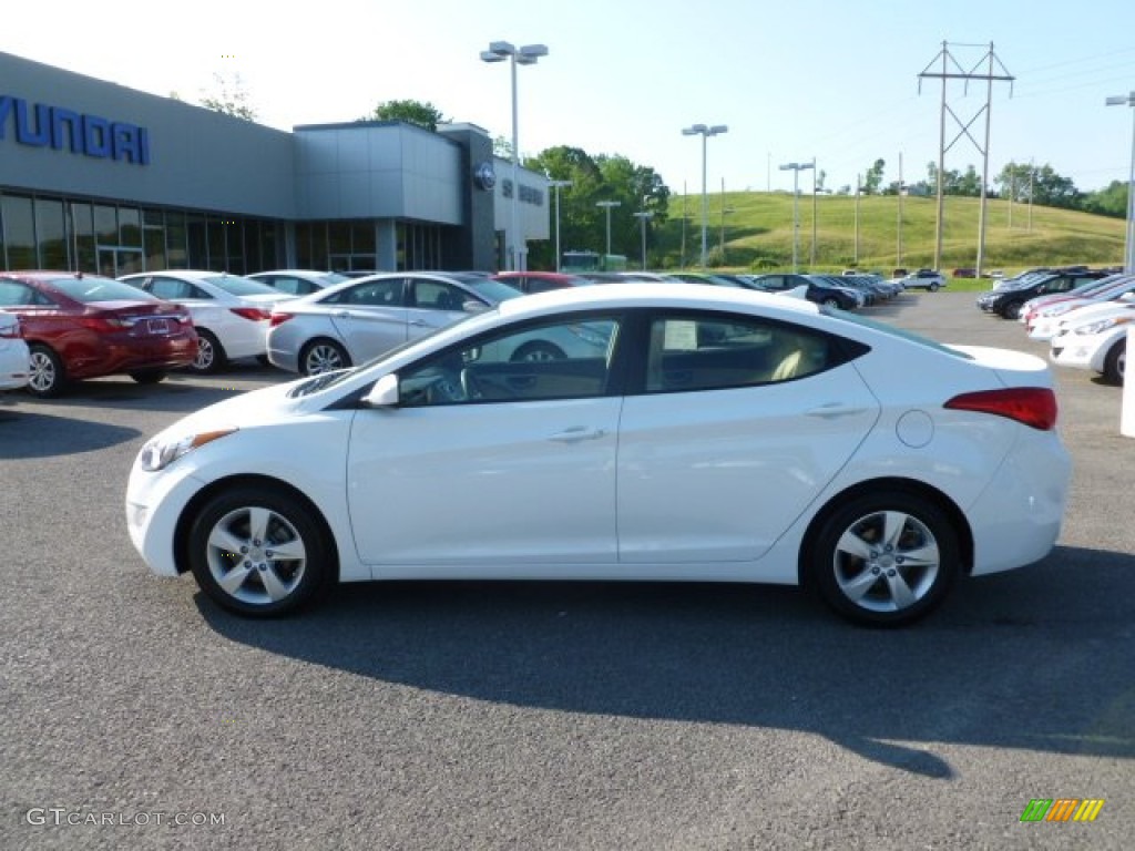 2012 Elantra GLS - Shimmering White / Beige photo #4