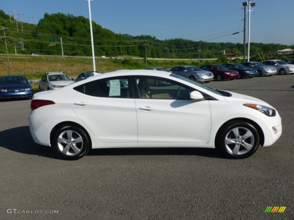 2012 Elantra GLS - Shimmering White / Beige photo #8