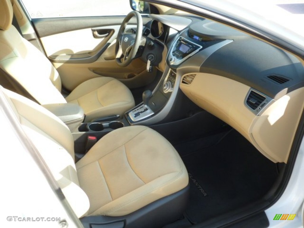 2012 Elantra GLS - Shimmering White / Beige photo #10