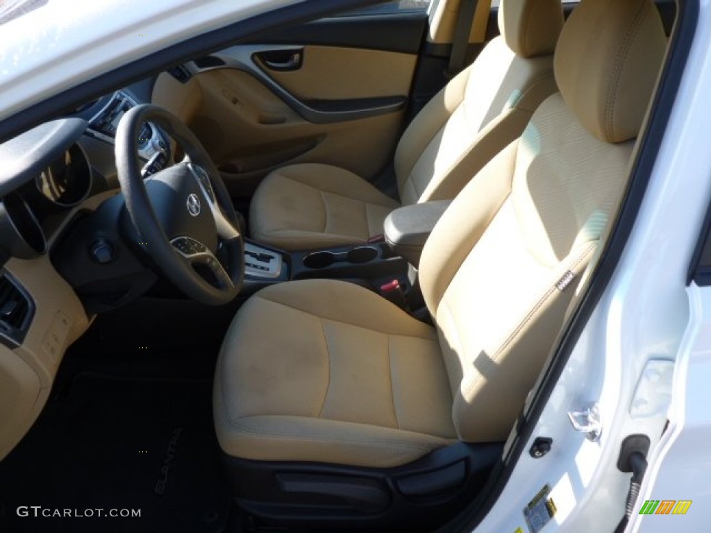 2012 Elantra GLS - Shimmering White / Beige photo #15