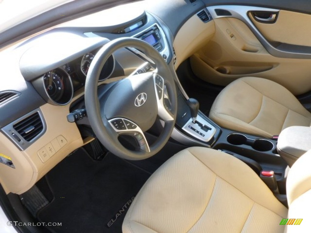 2012 Elantra GLS - Shimmering White / Beige photo #16