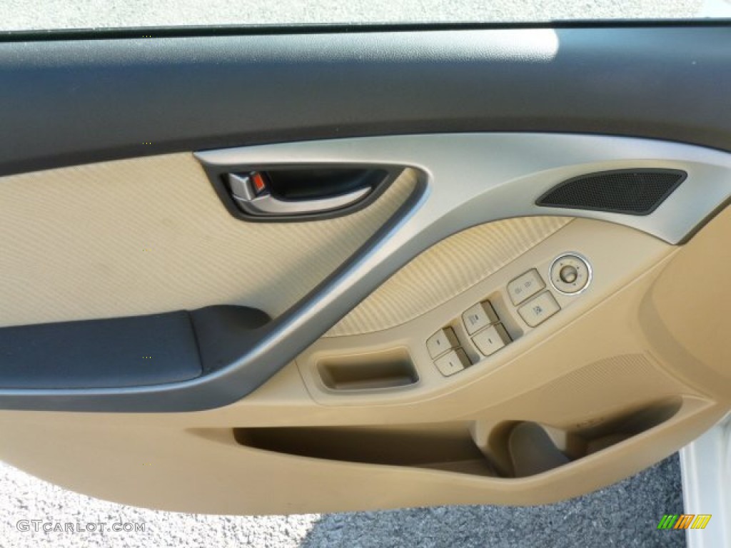 2012 Elantra GLS - Shimmering White / Beige photo #17