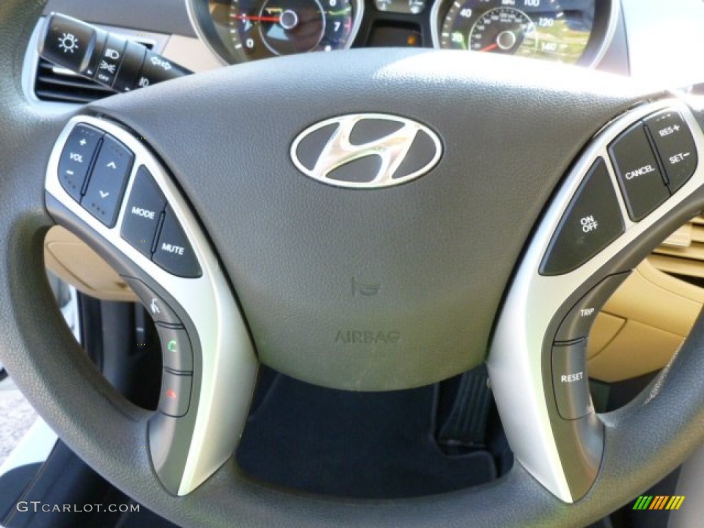2012 Elantra GLS - Shimmering White / Beige photo #18