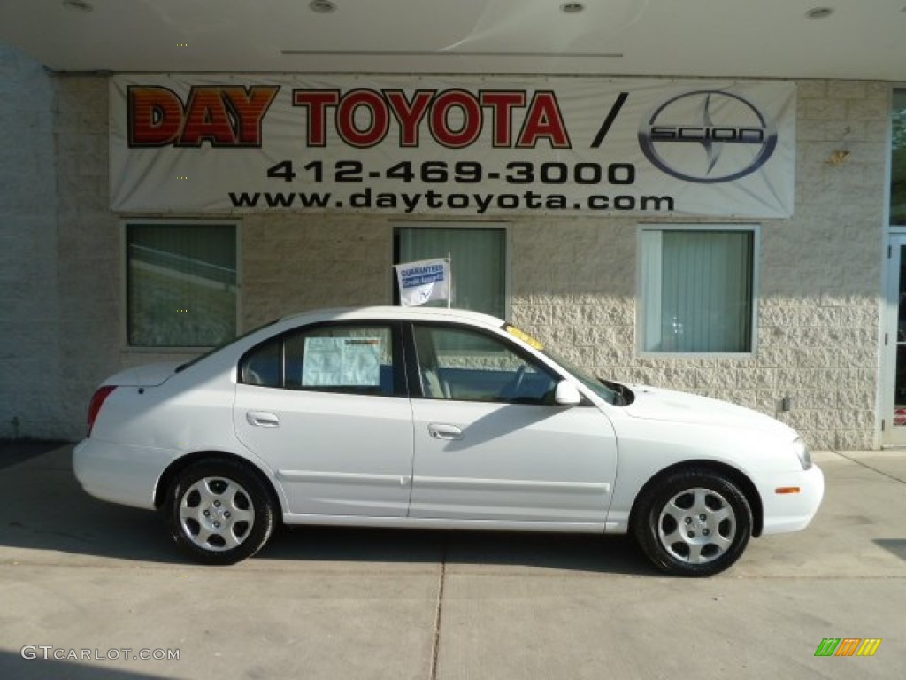 2002 Elantra GLS Sedan - Nordic White / Beige photo #1