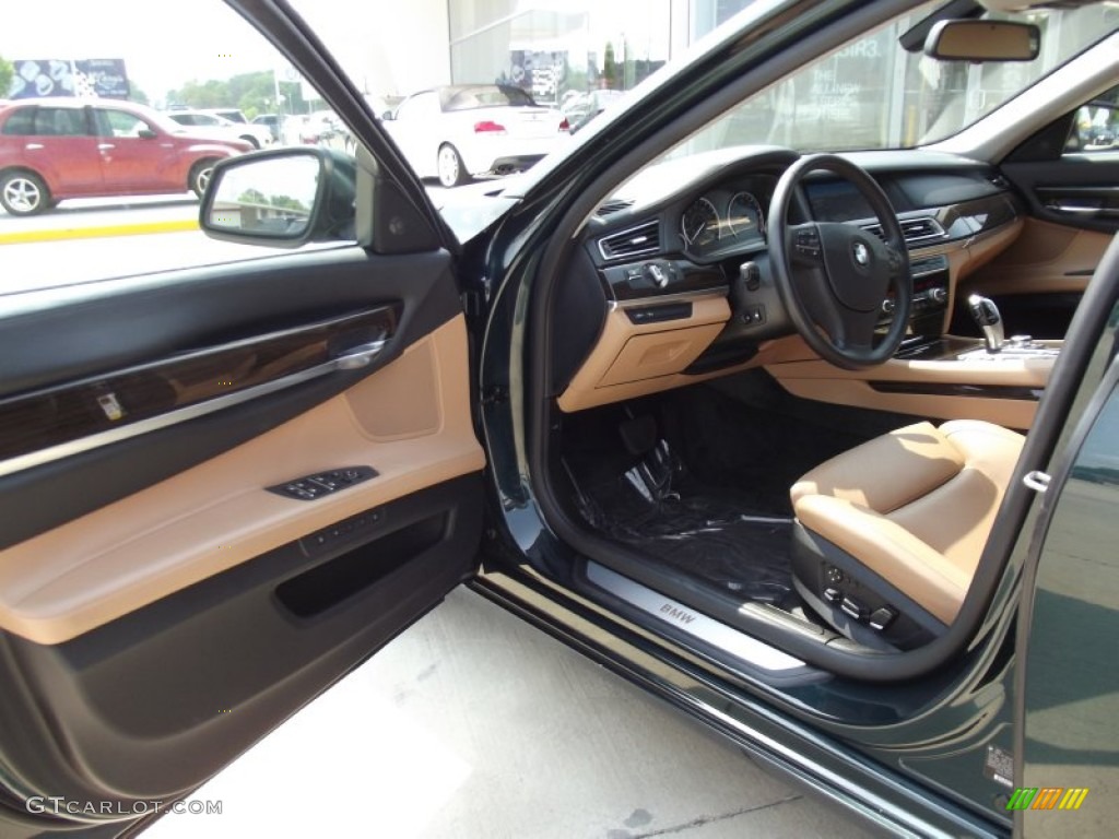 Saddle/Black Nappa Leather Interior 2010 BMW 7 Series 750Li Sedan Photo #65698262