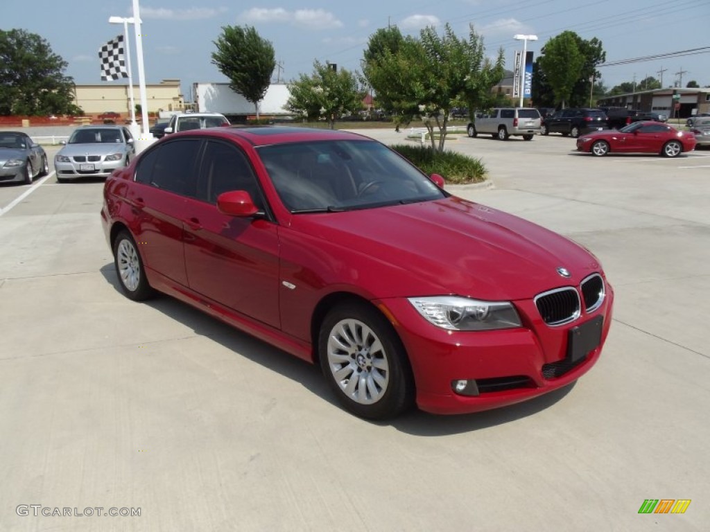 2009 3 Series 328i Sedan - Crimson Red / Beige photo #2