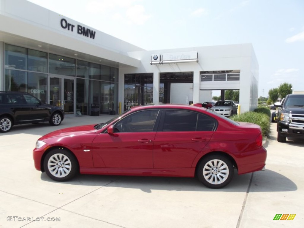 2009 3 Series 328i Sedan - Crimson Red / Beige photo #5