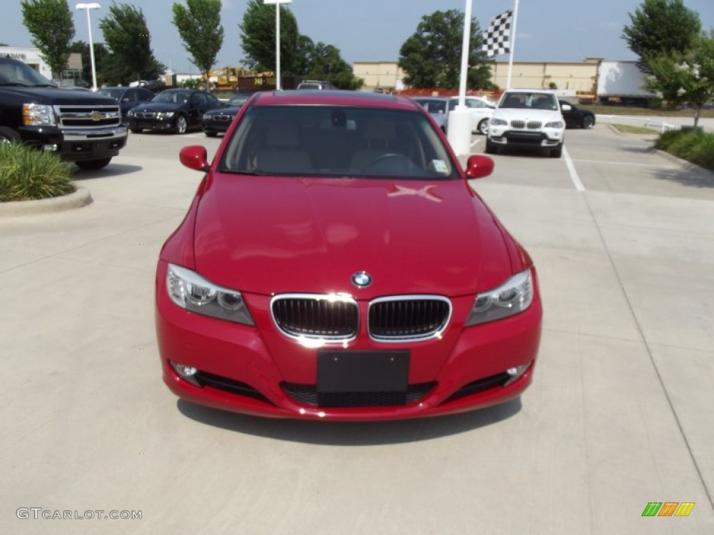 2009 3 Series 328i Sedan - Crimson Red / Beige photo #7