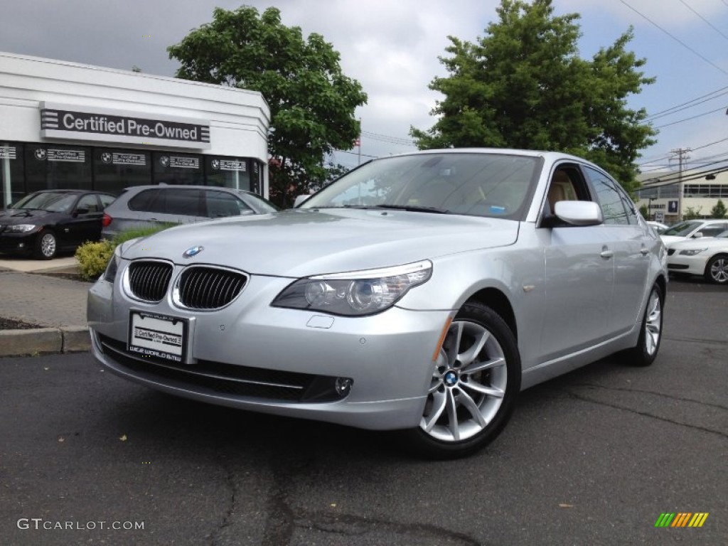 2010 5 Series 550i Sedan - Titanium Silver Metallic / Venetian Beige Dakota Leather photo #1