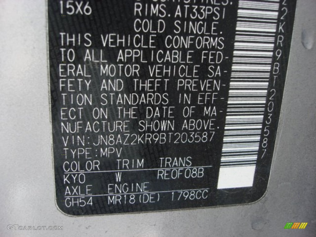 KY0 2011 Nissan Cube 1.8 S Parts