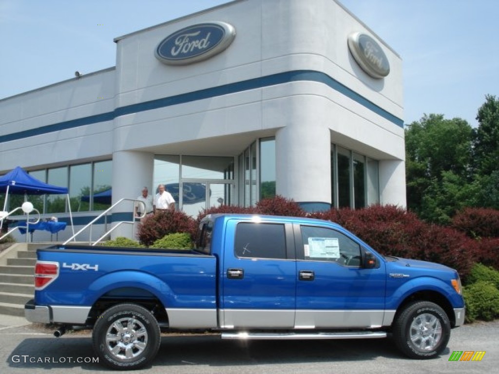 2012 F150 XLT SuperCrew 4x4 - Blue Flame Metallic / Steel Gray photo #1