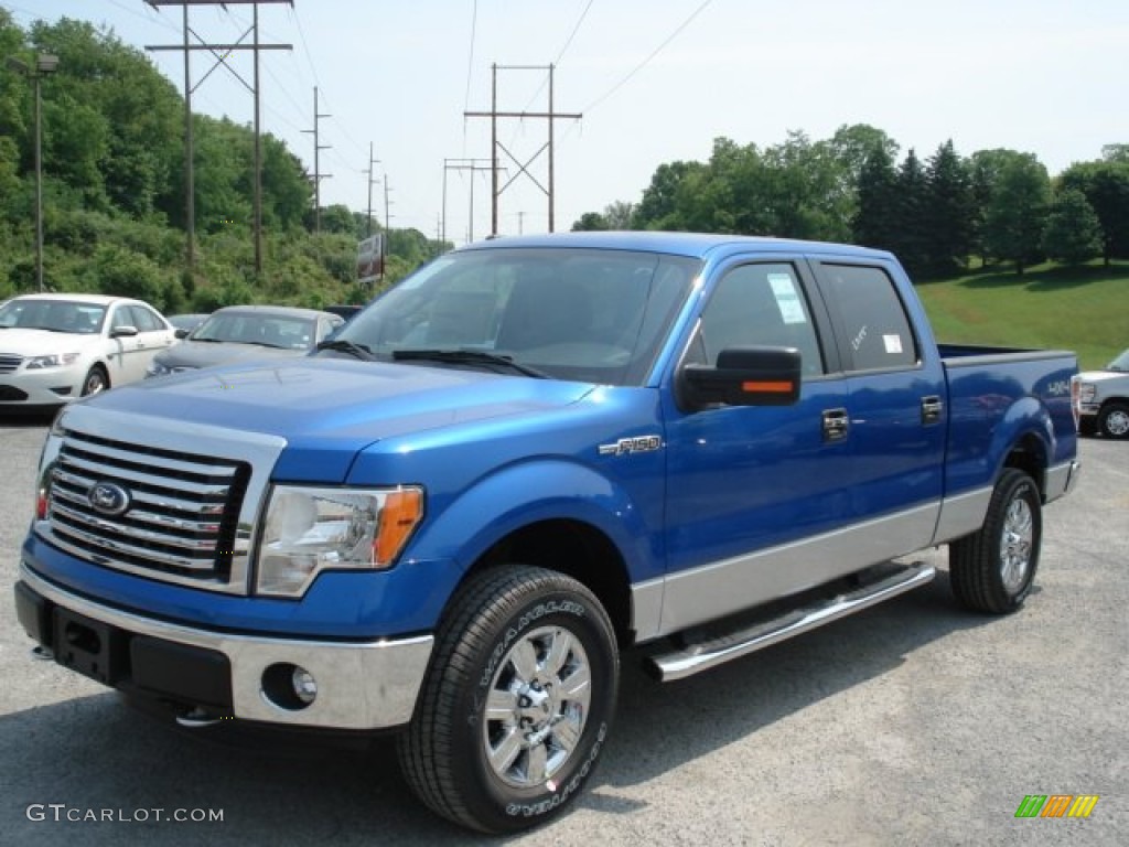 2012 F150 XLT SuperCrew 4x4 - Blue Flame Metallic / Steel Gray photo #4