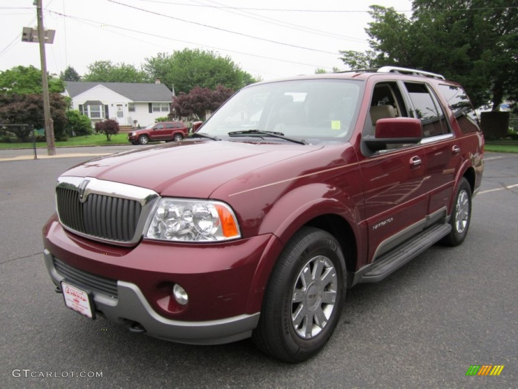 2004 Navigator Luxury - Merlot Red Metallic / Light Parchment photo #2