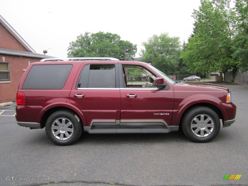2004 Navigator Luxury - Merlot Red Metallic / Light Parchment photo #8