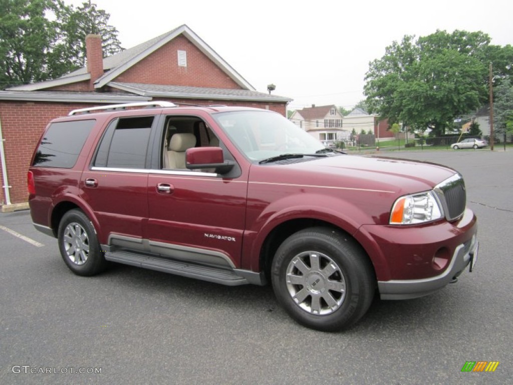 2004 Navigator Luxury - Merlot Red Metallic / Light Parchment photo #9