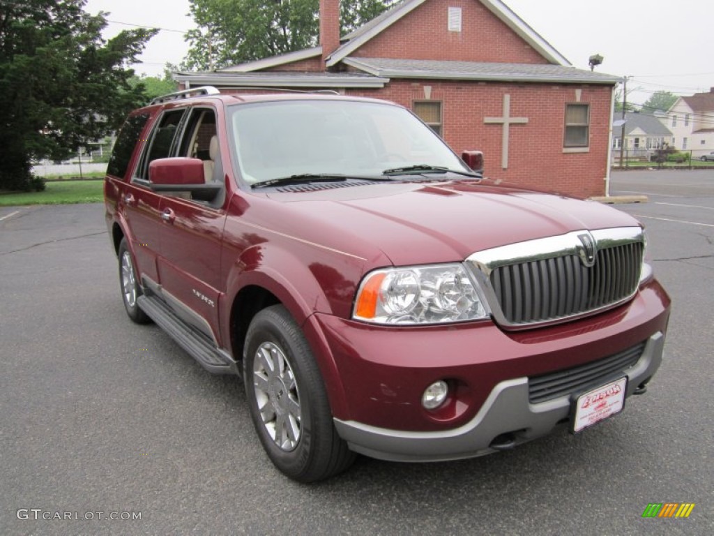 2004 Navigator Luxury - Merlot Red Metallic / Light Parchment photo #10