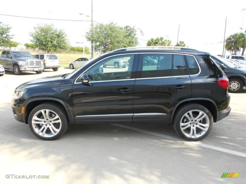 Deep Black Metallic 2012 Volkswagen Tiguan SEL Exterior Photo #65706494