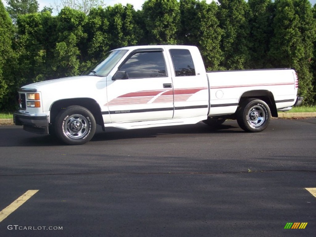 1997 Sierra 1500 SLT Extended Cab - Olympic White / Pewter Gray photo #4