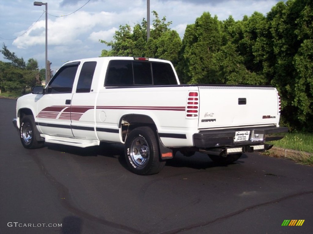 1997 Sierra 1500 SLT Extended Cab - Olympic White / Pewter Gray photo #7