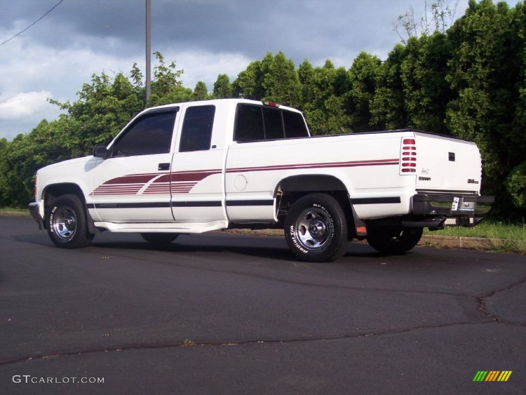 1997 Sierra 1500 SLT Extended Cab - Olympic White / Pewter Gray photo #9