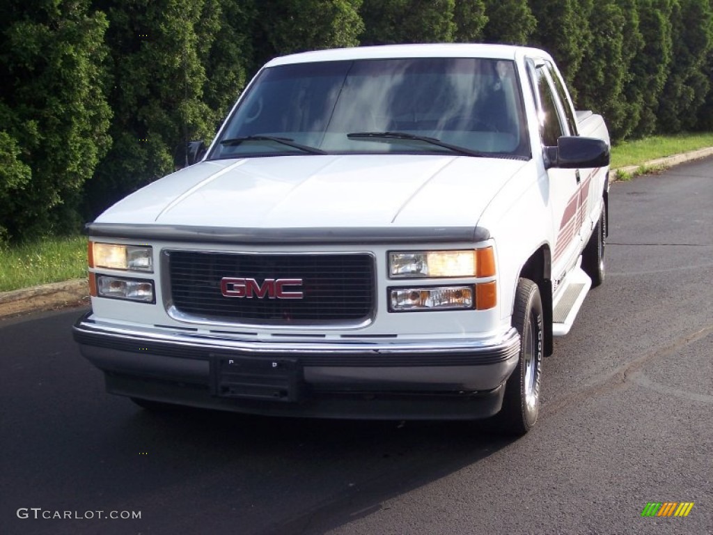 1997 Sierra 1500 SLT Extended Cab - Olympic White / Pewter Gray photo #10