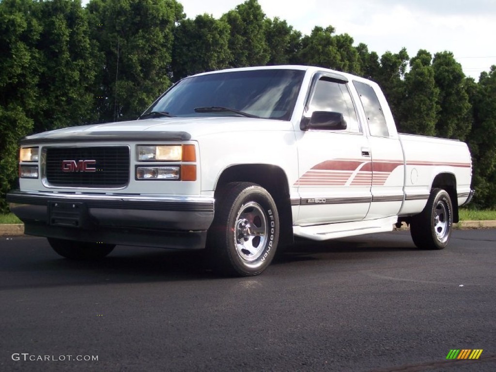 1997 Sierra 1500 SLT Extended Cab - Olympic White / Pewter Gray photo #11