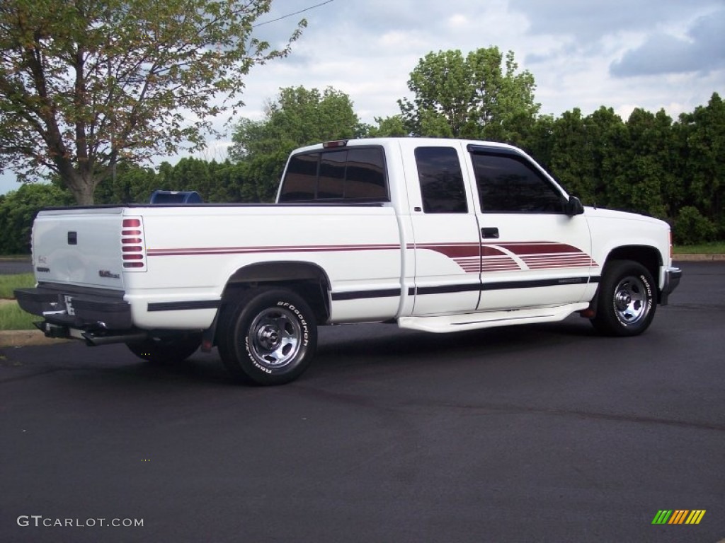 1997 Sierra 1500 SLT Extended Cab - Olympic White / Pewter Gray photo #12