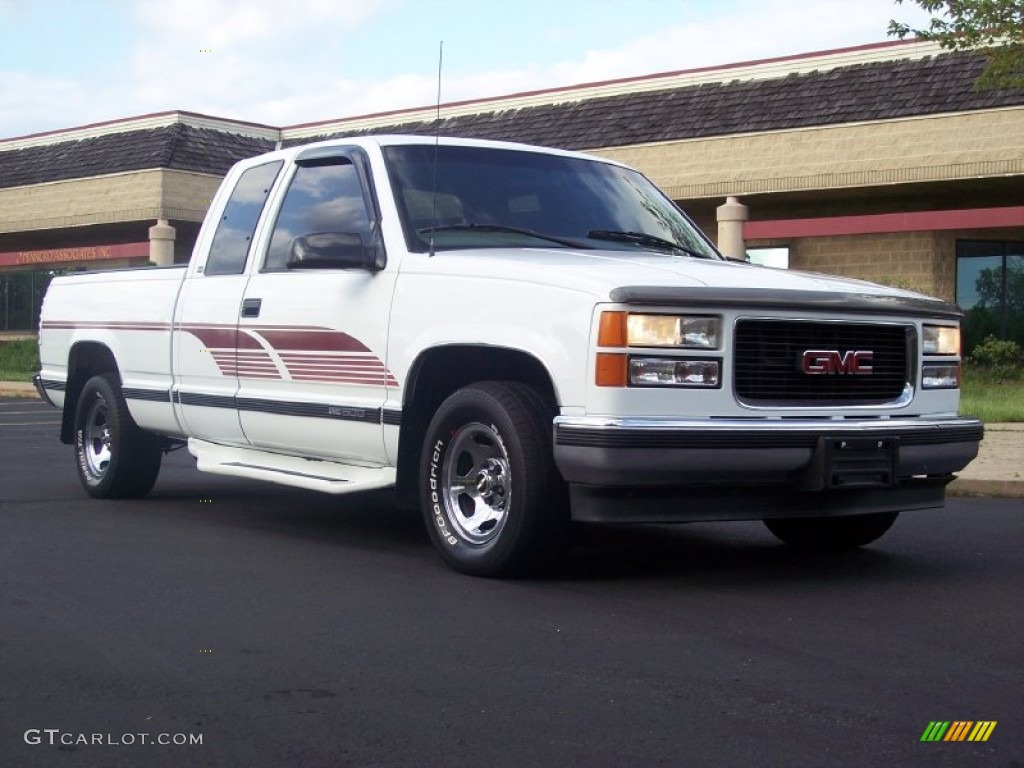 1997 Sierra 1500 SLT Extended Cab - Olympic White / Pewter Gray photo #17