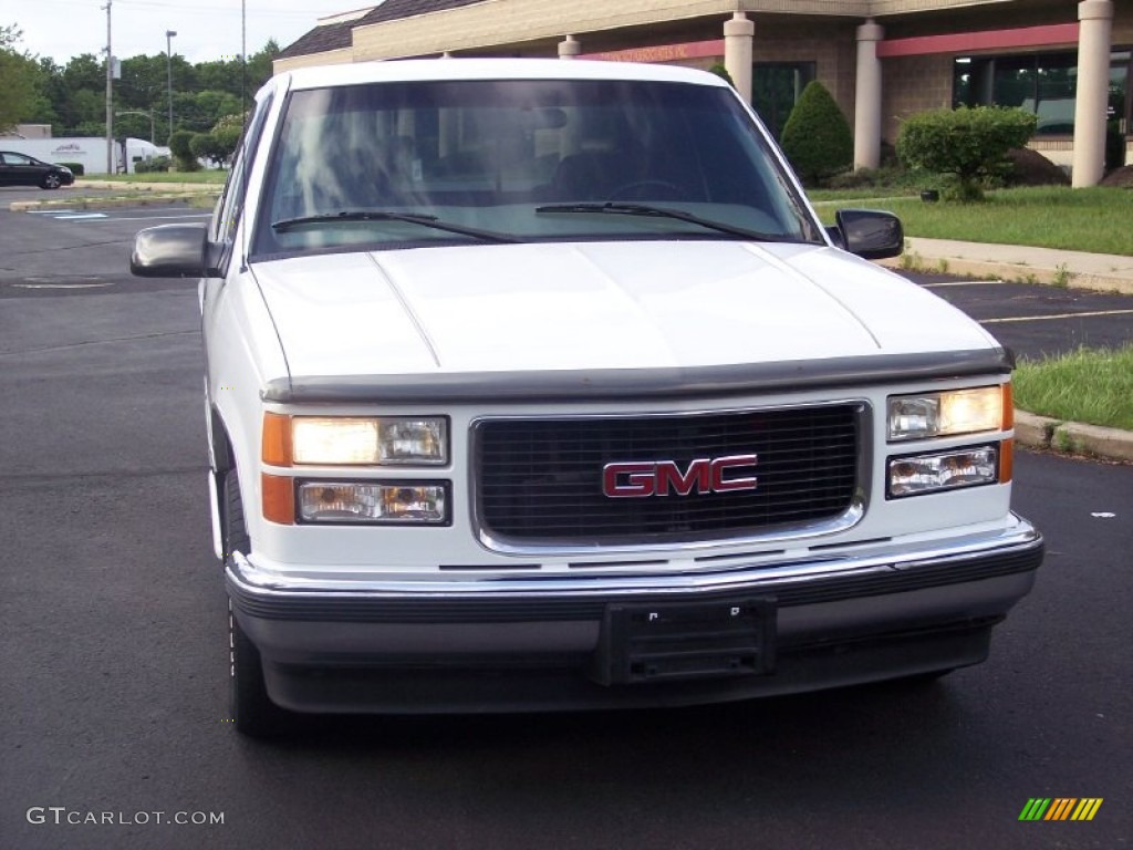 1997 Sierra 1500 SLT Extended Cab - Olympic White / Pewter Gray photo #18