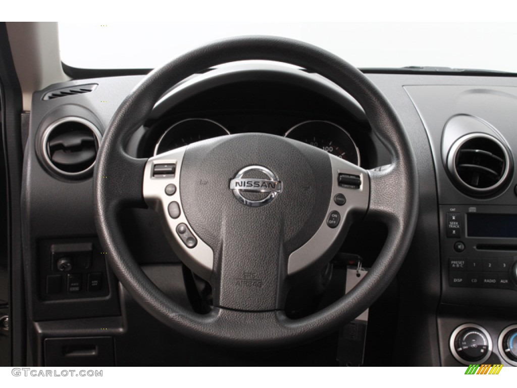 2010 Nissan Rogue AWD Krom Edition Black Steering Wheel Photo #65709132